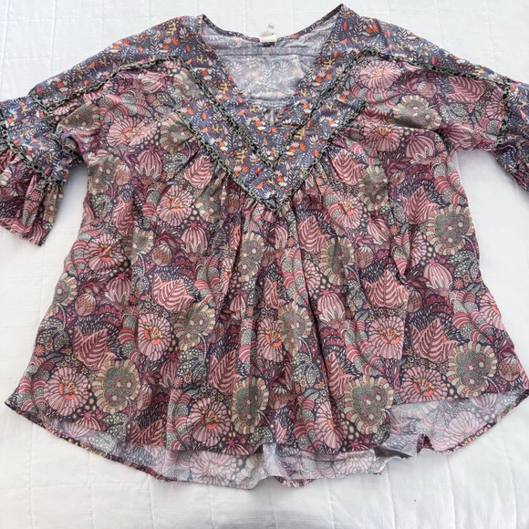Ivy Jane Top MEDIUM Blushing Color Boho Floral Paisley Cottage Core USA - Picture 5 of 10